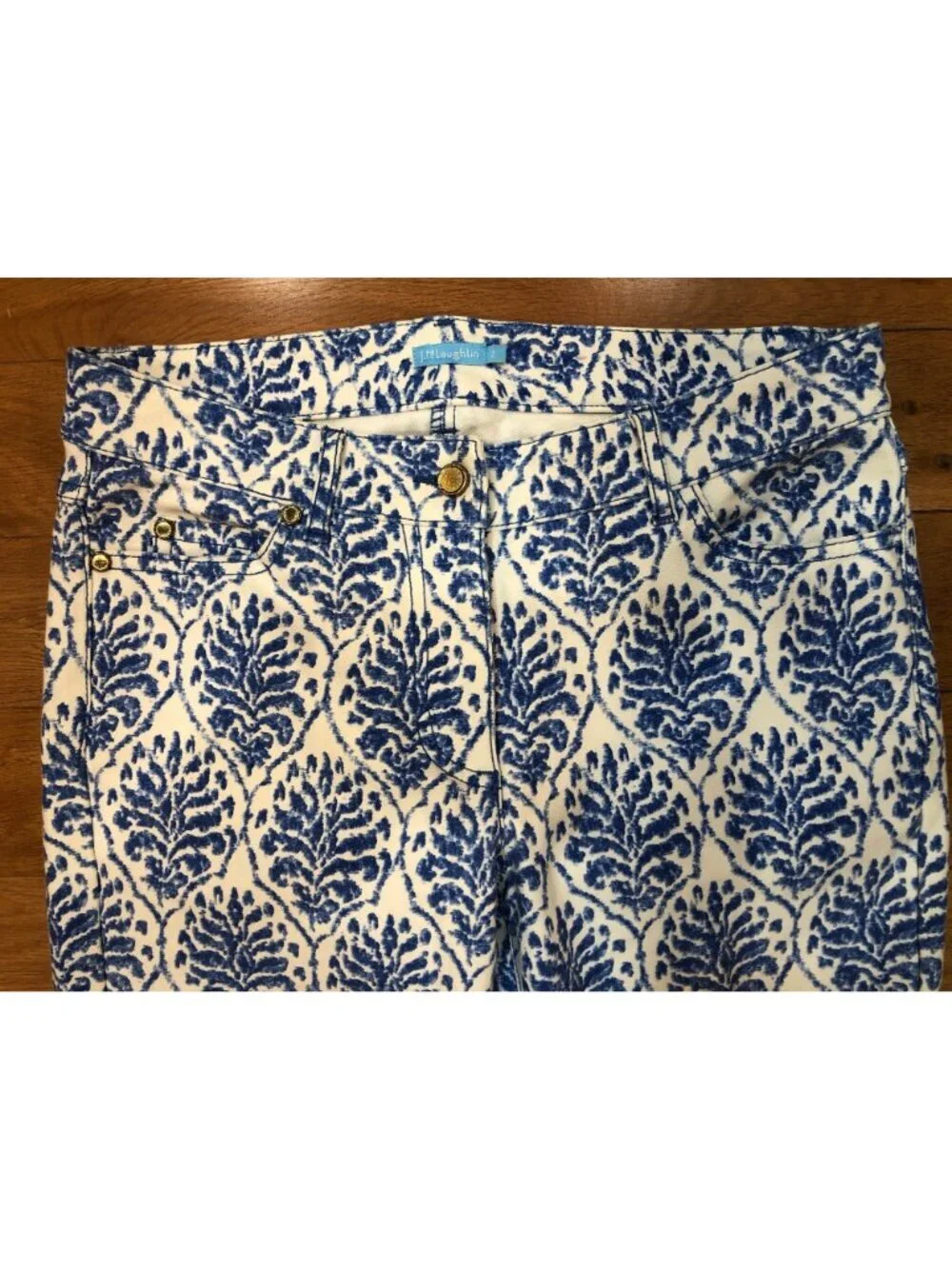 J McLaughlin Lexi Stretch Cotton Blend Skinny Jeans Artistic Coastal Chic Sz 2